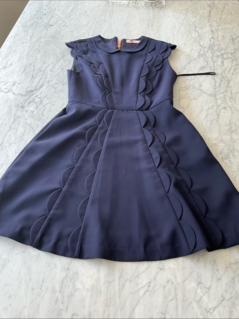 Scallop Navy Dress by Ted Baker, navy blue 💙 (Preloved in Great Condition